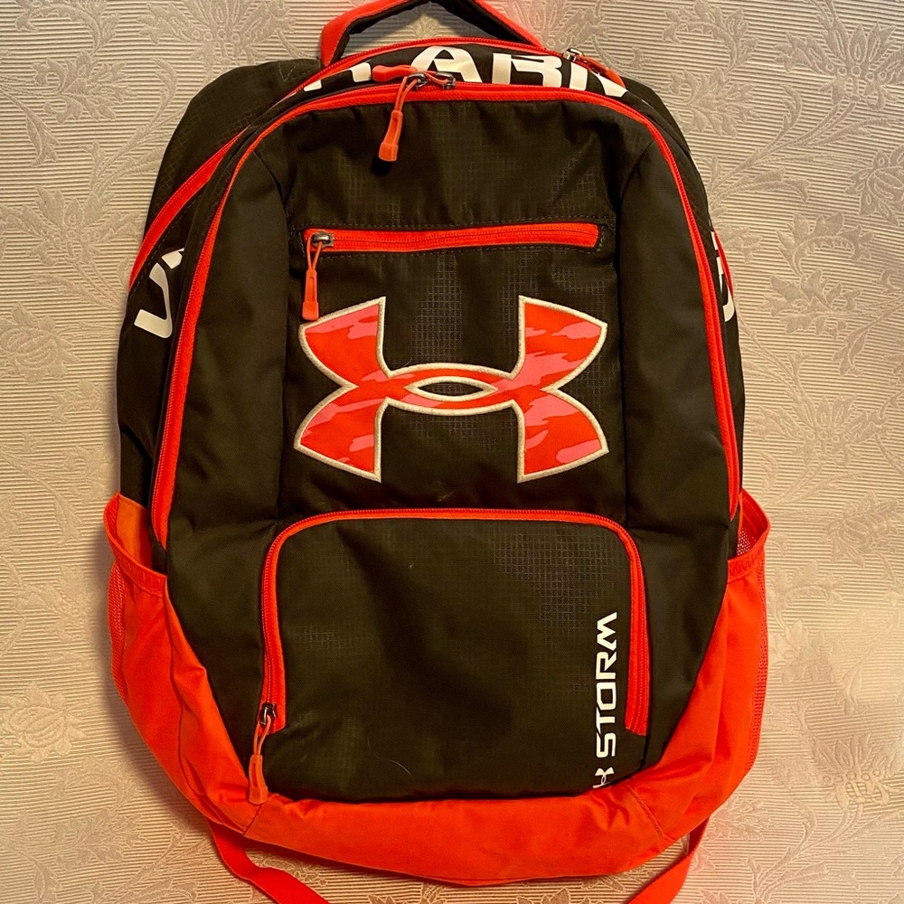 Coral pink Under Armour backpack